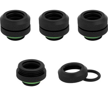 CORSAIR Hydro X Series XF 12mm Hardline Fitting - Black, Pack of 4, Black