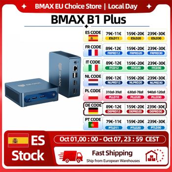 Bmax B1 Plus, PC con Windows 11, procesador Intel J3355, 6 GB de RAM, 128 GB de ROM, HDMI, USB, Wi-Fi, compatible con 4K a 60 Hz, tarjeta gráfica Intel HD Graphics 500, mini PC.