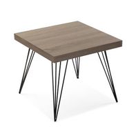 mesa auxiliar para el salon la habitacion o la cocina moderna mesilla baja marron y negro 43x50x50cm