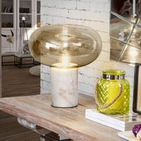 lampara de mesa fungi blanco