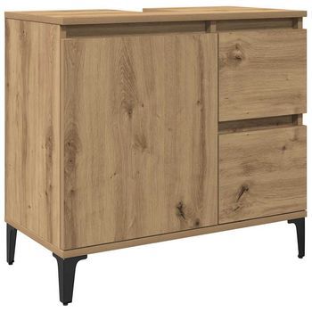 Armario Lavabo Baño Madera Ingeniería Roble Artisan 65x33x60 Cm