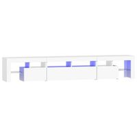 mueble tv - mesa de tv con luces led blanco 230x365x40 cm