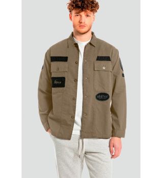 Replay para hombre. M8445B.000.85172 Chaqueta Regular Fit con Parches verde (XL), Casual, Algodón