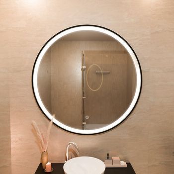 Espejo De Baño Con Iluminación Led - Espejo Baño - Espejo Para Ducha - Función Antivaho Con Calefacción - 100 Cm Redondo [detroit]