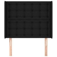 cabecero cama mueble de dormitorio con orejas de tela 93 x 16 x 118128 cm negro m020003653