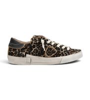 philippe model para mujer prld zapatillas de piel prsx low marron 40 plano cordones casual animal print