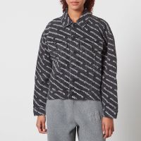 alexander wang falling back logo-print denim jacket - xs