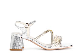 sandalias guild con pedrería. silver 35