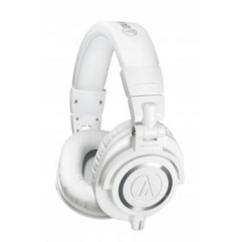 Auriculares Audio-Technica ATH-M50XWH con cable, conexión jack 3,5 mm, música, blancos