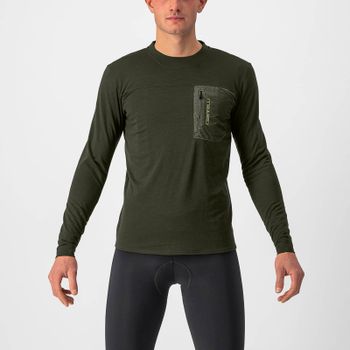Castelli Unlimited Merino Long Sleeve - L - Light Black/Nickel Gray