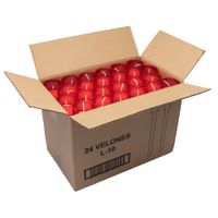 caja de 122436 velones liturgicos rojos grandes altos y artesanales fabricados en espana con mecha 100 algodon lumar