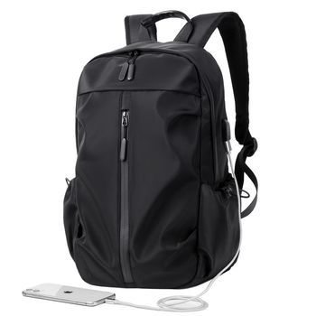 Mochila Informal Para Ordenador Portátil, Bolso Impermeable Para Ordenador De 15,6 Pulgadas Con Puerto De Carga Usb Black