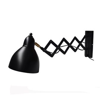 Aplique de pared articulado metal negro