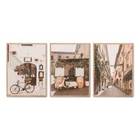 set de 3 cuadros 163 marco premium chapado en roble 30x40 cm
