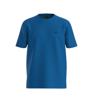 BOSS para hombre. 50506373 Camiseta Detalle azul (S), Casual, Algodón, Manga corta