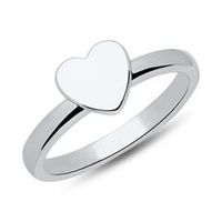 anillo de plata 925 con opcion de grabado en forma de corazon