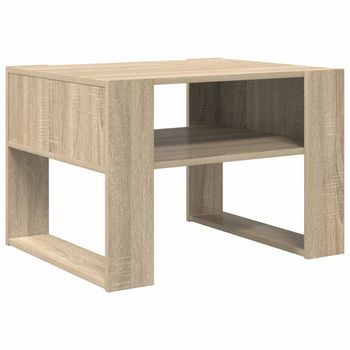 Mesa De Café - Mesa De Centro - Mesa Baja Roble Sonoma 66 X 53 X 45 Cm Madera De Ingeniería