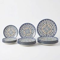 vajilla completa 12 piezas ceramica stoneware redonda para 4 personas vajilla azores decorada apta