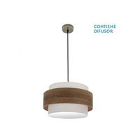 colgante myriam 2xe27 cueromadera oscura regx50x50 cm