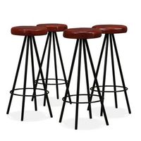 taburetes de barra de cocina 4 unidades cuero autentico vidaxl