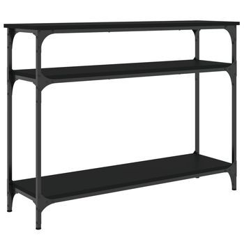 Mesa Consola | Mesa De Entrada | Mesa Auxiliar Madera De Ingeniería Negra 100x29x75 Cm