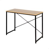 escritorio industrial de melamina con estructura de acero 100x40x70 cm negro
