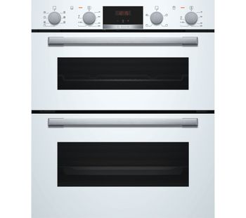 BOSCH NBS533BW0B Electric Built-under Double Oven - White, White