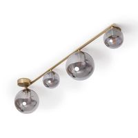 lampara de techo metal y cristal moonlight brass 4 focos gris humo