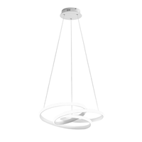 diva - lampara colgante led regulable 80w - diseno moderno en aluminio blanco satinado luz calida 3000k aros entrelazados d85cm