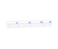 mueble tv - mesa de tv con luces led blanco 270x35x40 cm