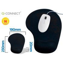 Alfombrilla para raton q-connect reposamuÃ±ecas de gel color negro 190x230x20 mm