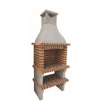 bbq petra i - barbacoa simple construido con ladrillo y cemento refractario - 91x57x240cm