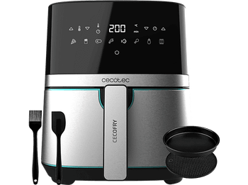 Freidora de aire - Cecotec Cecofry Full Inox Pro 5500 con Accesorios, 1700 W, 8 Modos, 5.5 l, Plata