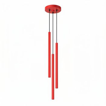 Lámpara colgantes rojo acero alt. 115 cm