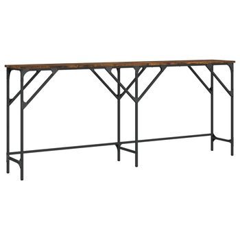 Mesa Consola Madera De Ingeniería Roble Ahumado 180x29x75 Cm Vidaxl