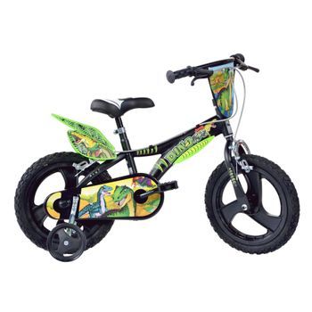 Bicicleta Niños 14 Pulgadas Dino Trex Negro 4-6 Años