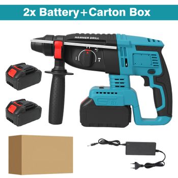 Martillo Perforador Rotatorio Inalámbrico sin Escobillas de 26 mm, Martillo de Impacto Eléctrico SDS Plus, Herramienta Eléctrica Multifunción de 18 V, Compatible con Batería Makita, para Concreto,