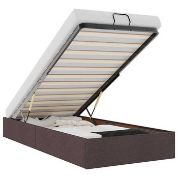 Estructura De Cama Otomana Sin Colchón Marrón Oscuro 100x200cm Vidaxl