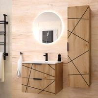 conjunto de muebles con lavabo paneles de melamina y de mdf madera