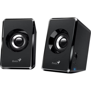 Altavoces Genius PC con USB 3W negros compactos 2.0 canales