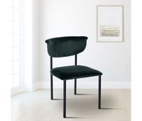 silla de comedor de terciopelo gambell verde oscuro 53x52x78 cm