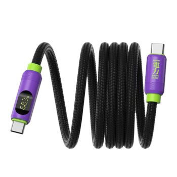 Hagibis SX04S 240W Cable Magnético USB-C a USB-C con Pantalla LED PD3.1 Carga Rápida Transmisión de Datos Núcleo de Cobr