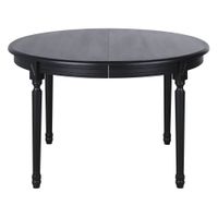 mesa de comedor extensible negra de haya y mdf de 120 a 200 cm