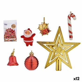 Set Adornos De Navidad Rojo Dorado Pvc (12 Unidades)