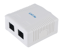 roseta de superficie categoria 5e 2 hembras rj45 color blanco