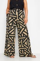yours pantalones palazzo beige estampado geometrico mujer curvy y tallas grandes yours