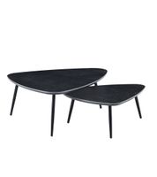 mesa de centro con sobre de ceramica negra y patas negras 35x97x79 cm