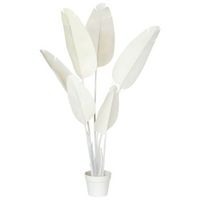 planta artificial en maceta material sintetico 123 cm accesorio decorativo para interior blanco banana tree
