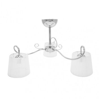 Lampara de 3 luces con pantalla blanca, modelo Cuzco cromo Fabrilamp