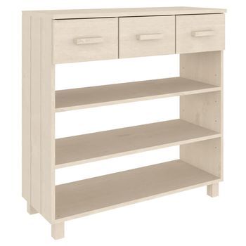 Mesa Consola | Mesa De Entrada | Mesa Auxiliar Hamar Madera Maciza Pino Marrón Miel 90x35x90 Cm